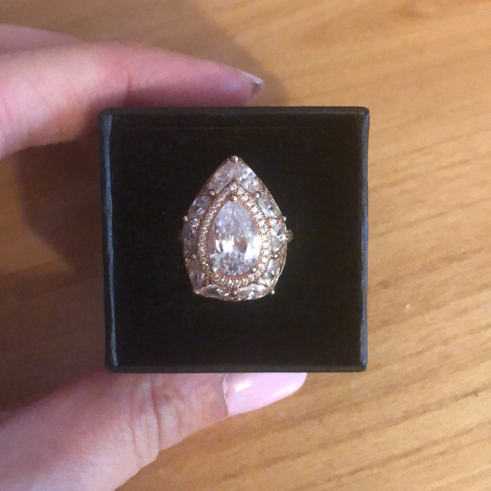 Rose Gold Pear Statement Ring